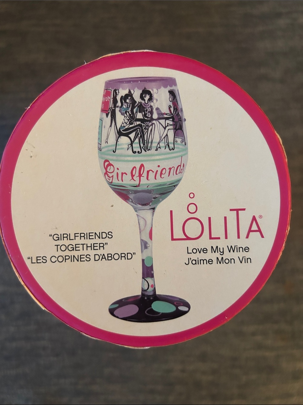 Lolita 'Girlfriends Together' Decorative Wine Glass